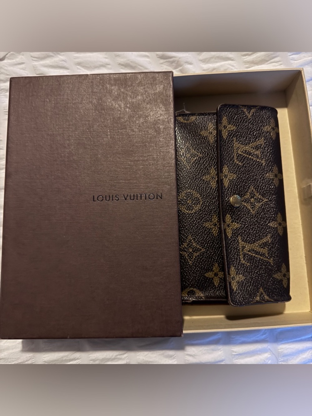 Louis Vuitton Porte Tresor Etui Papiers Women's Brown Monogram Canvas Wallet